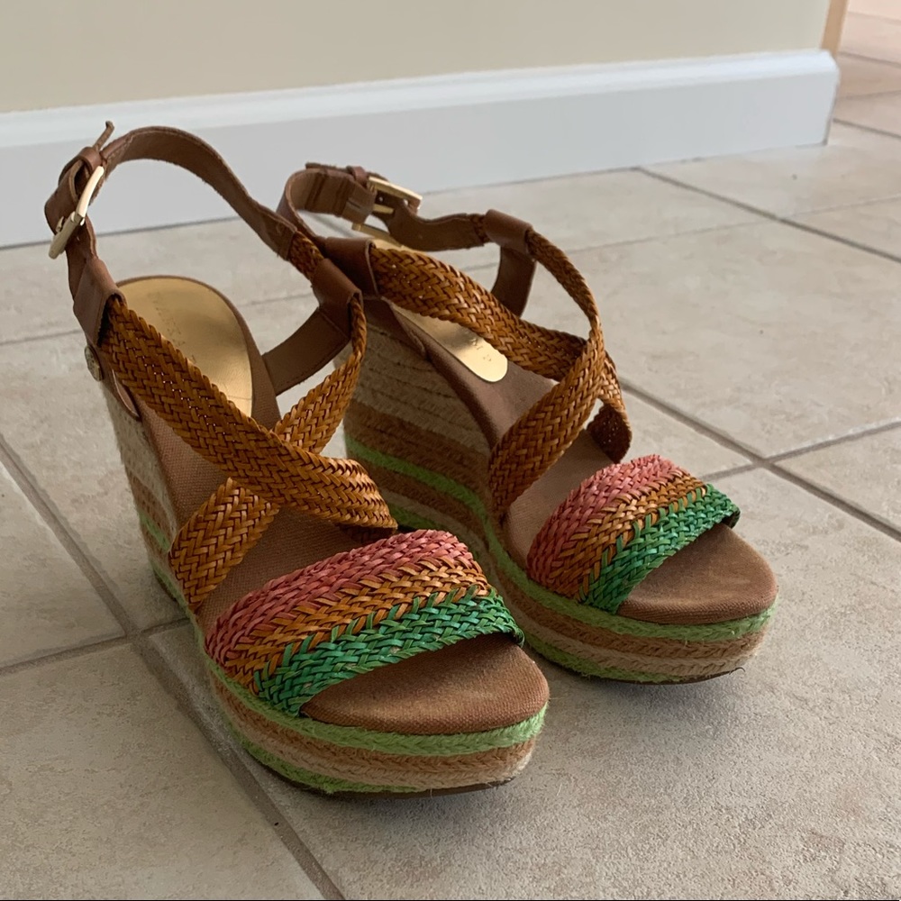 Ivanka Trump multicolor summer wedge sandal